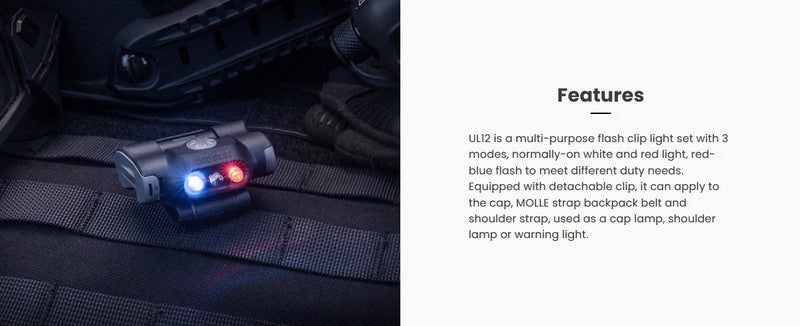UL12 - Lampe multifonction de secours, sécurité et d'avertissement - 17 Lumens