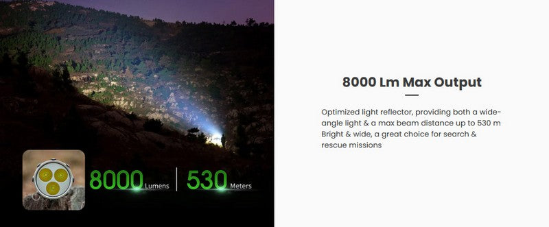 ST30 V2 - Lampe torche de recherche - 8000 Lumens