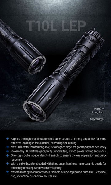 T10L - Lampe torche laser LEP longue portée - 500 Lumens