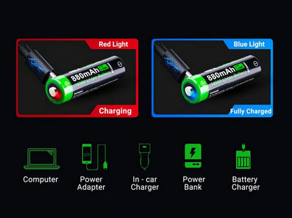 14500 - Batterie 880 mAh - Li-ion rechargeable Type-C