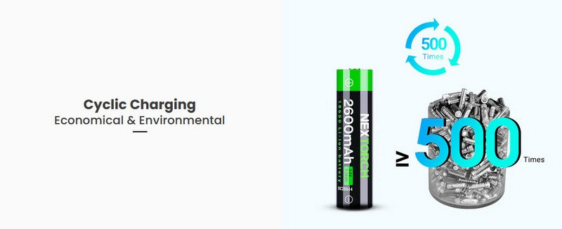 18650 - Batterie 2600 mAh rechargeable Type-C - Li-ion