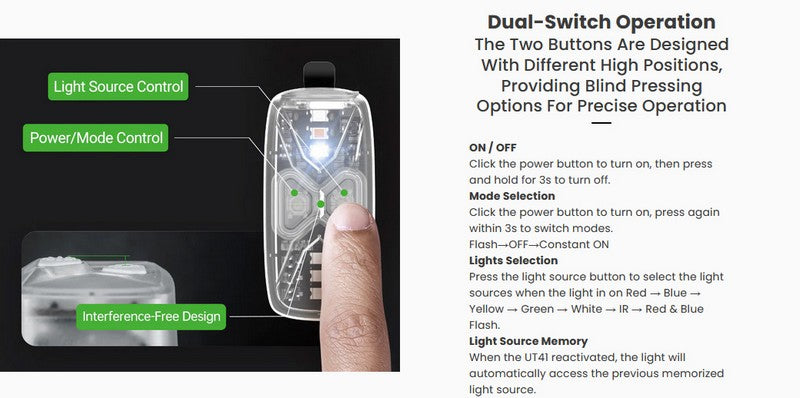 UT41 - Lampe multifonction de secours, sécurité et d&#39;avertissement - 20 Lumens