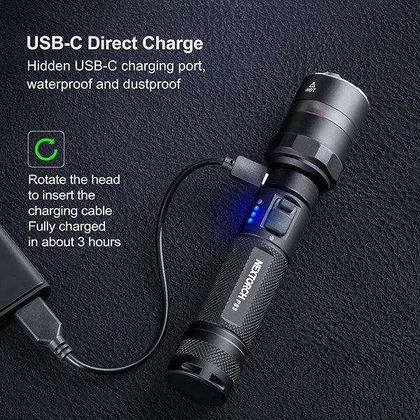 P83B - Lampe Torche - 2100 Lumens rechargeable - balise de signalisation