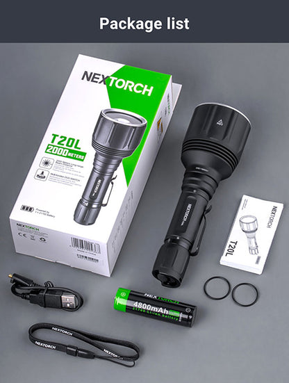 T20L - Lampe Torche Laser - 900 Lumens rechargeable - Portée 2000 mètres