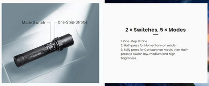 P8 - Lampe torche EDC - 1600 Lumens