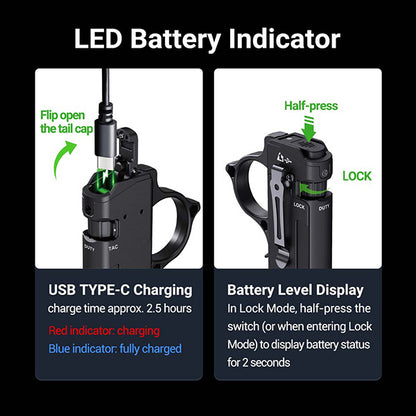 TA70 - Lampe Torche Tactique 3500 Lumens - Ultra-compacte - Accès direct au Strobe