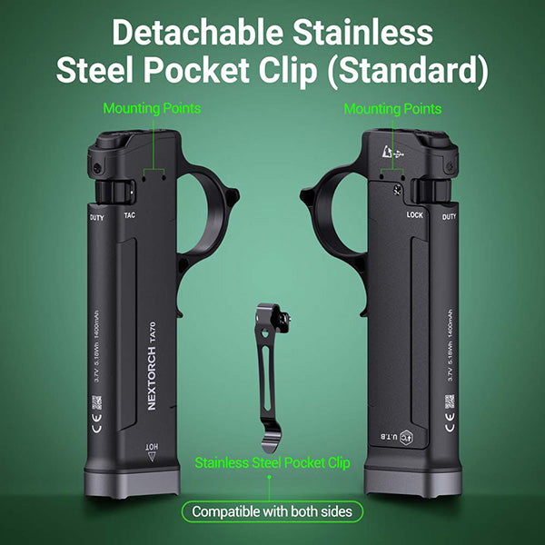 TA70 - Lampe Torche Tactique 3500 Lumens - Ultra-compacte - Accès direct au Strobe