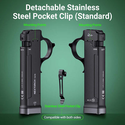 TA70 - Lampe Torche Tactique 3500 Lumens - Ultra-compacte - Accès direct au Strobe