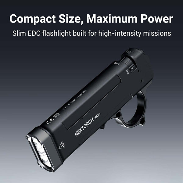 TA70 - Lampe Torche Tactique 3500 Lumens - Ultra-compacte - Accès direct au Strobe