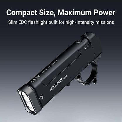TA70 - Lampe Torche Tactique 3500 Lumens - Ultra-compacte - Accès direct au Strobe