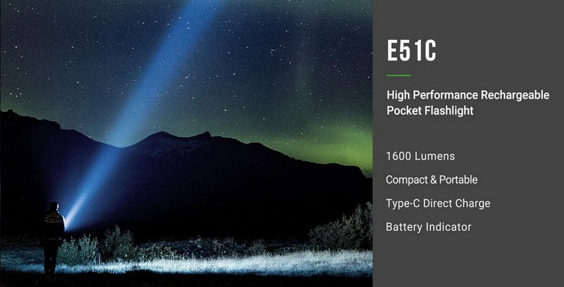 E51C - Lampe torche EDC - 1600 Lumens