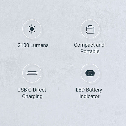 E51D - Lampe torche tactique 2100 Lumens - rechargeable USB-C