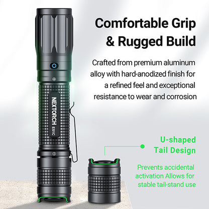 E51D - Lampe torche tactique 2100 Lumens - rechargeable USB-C