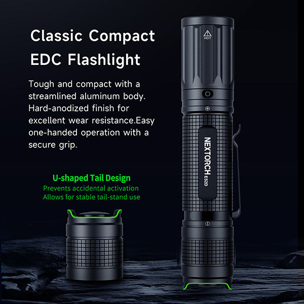 E52D - Lampe torche tactique 3700 Lumens - rechargeable USB-C