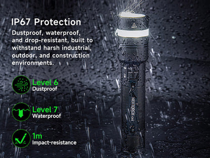 C61 - Lampe torche 3500 Lumens - Double Faisceau - Variation Continue - Rechargeable USB-C