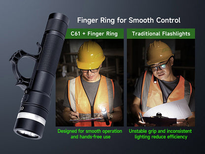 C61 - Lampe torche 3500 Lumens - Double Faisceau - Variation Continue - Rechargeable USB-C