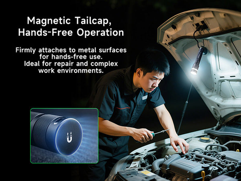 C61 - Lampe torche 3500 Lumens - Double Faisceau - Variation Continue - Rechargeable USB-C