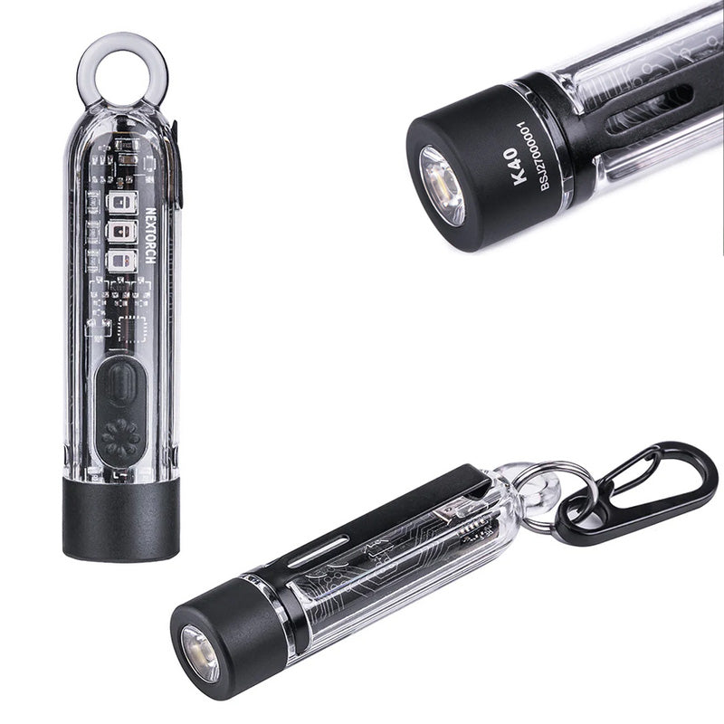 K40 - Porte clé UV et flash rouge bleu rechargeable- 300 Lumens