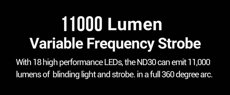 ND30 - Dispositif de distraction tactique rechargeable - 11000Lumens 130 dB