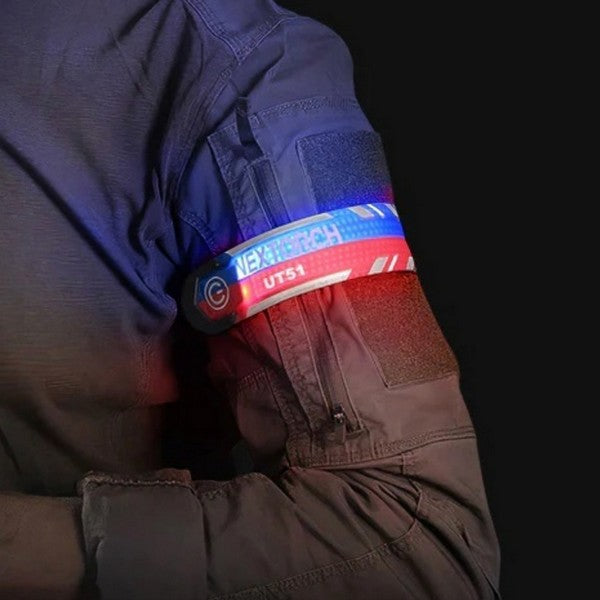 UT51 - Bracelet d'avertissement clignotant rouge-bleu