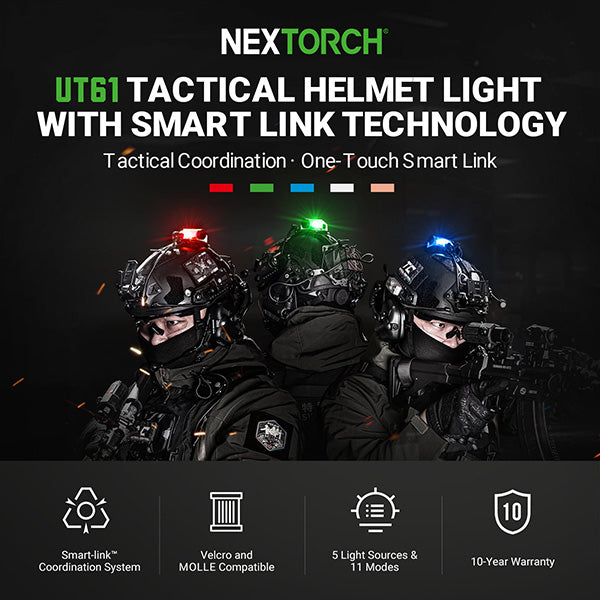 Nextorch UT61 - Feu de signalisation pour casque tactique - rechargeable USB-C