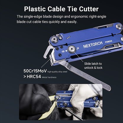 MT20 - Multi Tools Pioneer Pince Outils Multifonctions - Bleu