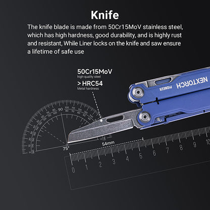 MT20 - Multi Tools Pioneer Pince Outils Multifonctions - Bleu