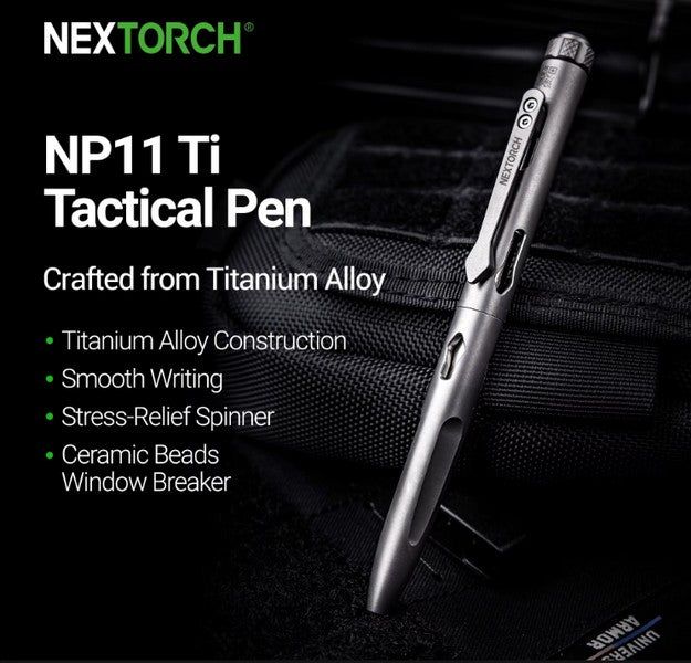 NP11 Ti - Stylo tactique de sécurité avec brise vitre - Titane