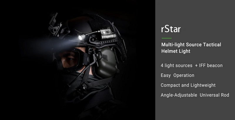 rStar - Lampe de casque tactique - 80 Lumens