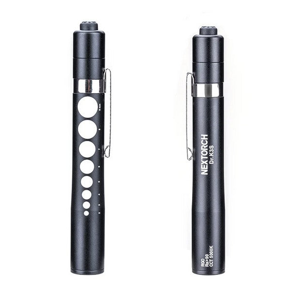 Lampe Nextorch DR K3S - Stylo lampe médicale - Deux versions lumière blanche ou Jaune - CRI >=95 - 55h d'autonomie