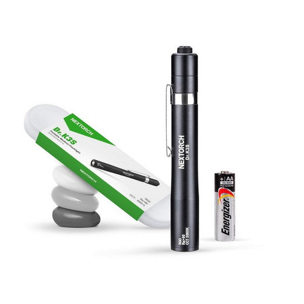 Lampe Nextorch DR K3S - Stylo lampe médicale - Deux versions lumière blanche ou Jaune - CRI >=95 - 55h d'autonomie