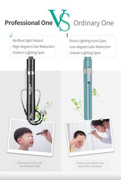 Dr. K3S - Lampe stylo médicale - 75/10 Lumens blanc et jaune