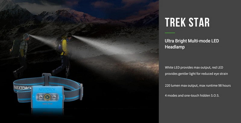 trekStar - Lampe frontale - 220 Lumens