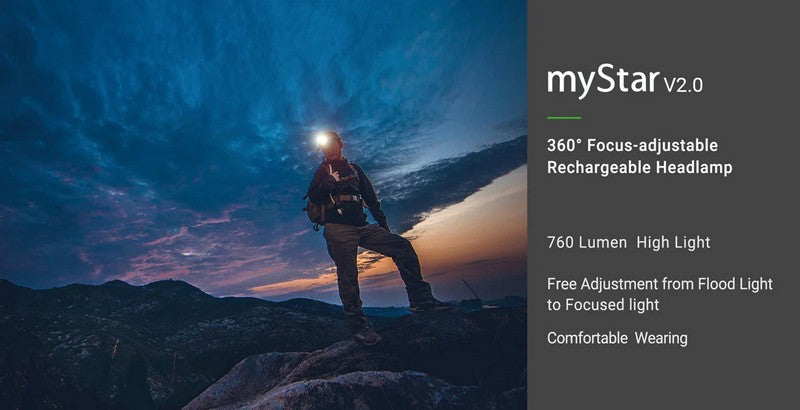 myStar V2.0 - Lampe frontale - 760 Lumens