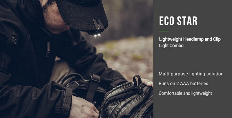 ecoStar - Lampe frontale ou clip - 48 Lumens