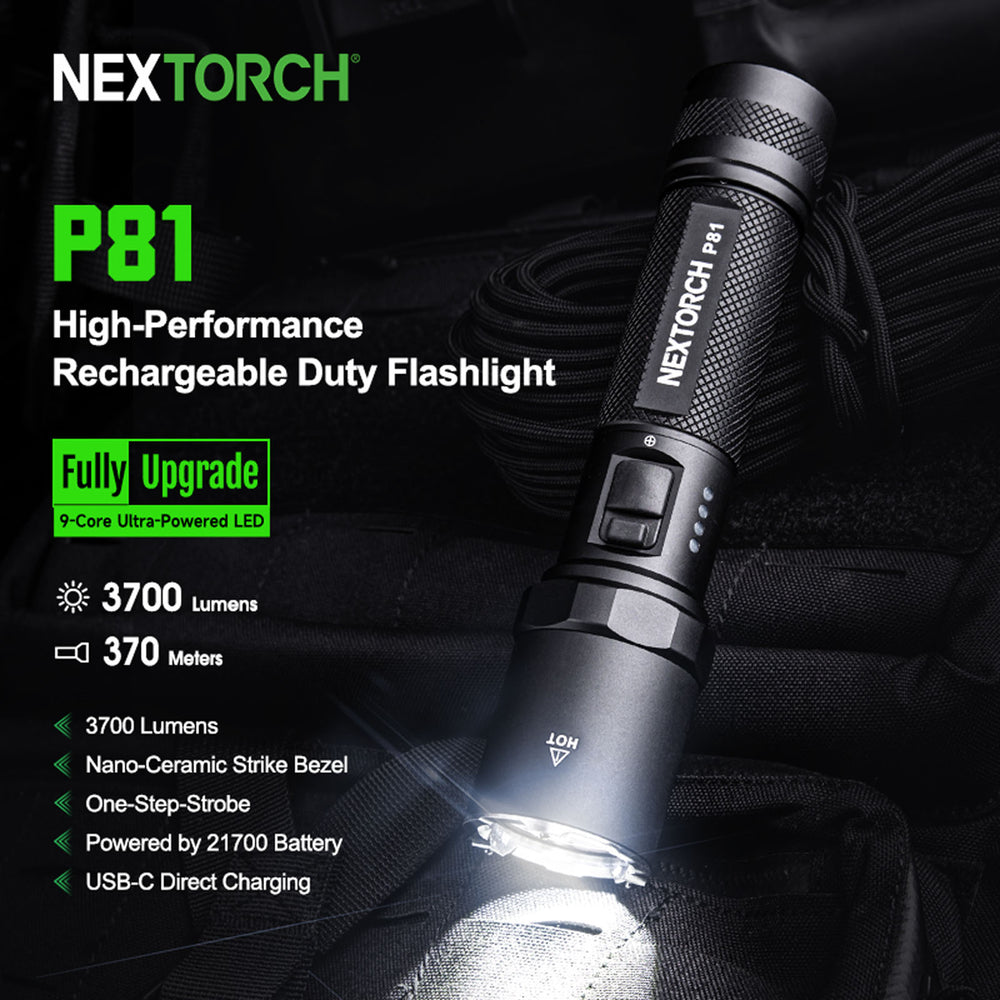 P81B - Lampe Torche 3700 Lumens rechargeable