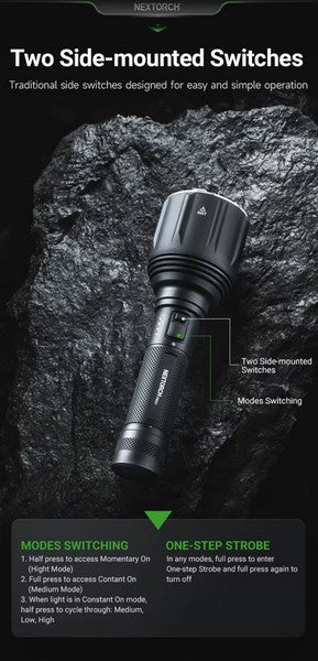 P82C - Lampe torche longue portée - 2200 Lumens