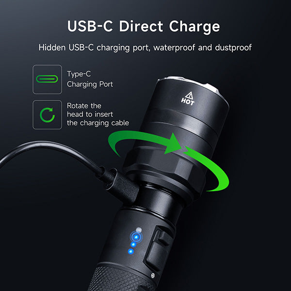 P84B - Lampe Torche 3700 Lumens rechargeable - balise de signalisation