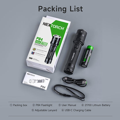 P84B - Lampe Torche 3700 Lumens rechargeable - balise de signalisation