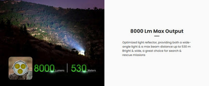 ST30 V2 - Lampe torche de recherche - 8000 Lumens