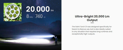 ST31 - Lampe torche de recherche - 20000 Lumens