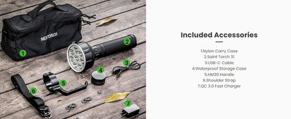 ST31 - Lampe torche de recherche - 20000 Lumens