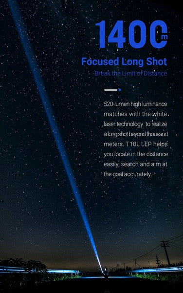 T10L - Lampe torche laser LEP longue portée - 520 Lumens