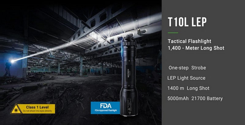 T10L - Lampe torche laser LEP longue portée - 520 Lumens