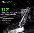 TA21 SET - Lampe Torche Tactique - lumière rouge - anneau tactique - 1300 Lumens