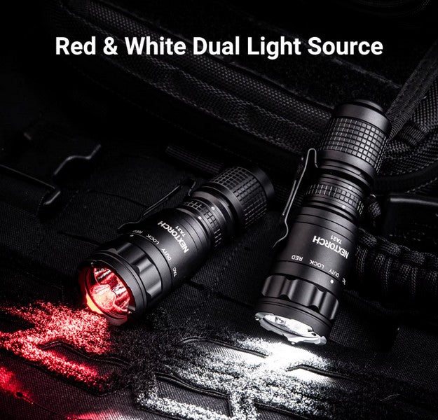 TA21 SET - Lampe Torche Tactique - lumière rouge - anneau tactique - 1300 Lumens