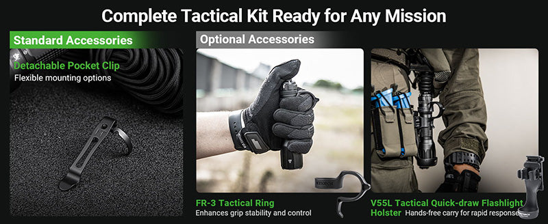 Lampe Torche Tactique Nextorch TA30D MAX SET - 4000 Lumens avec anneau tactique