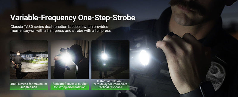 Lampe Torche Tactique Nextorch TA30D MAX SET - 4000 Lumens avec anneau tactique