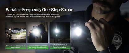 Lampe Torche Tactique Nextorch TA30D MAX SET - 4000 Lumens avec anneau tactique