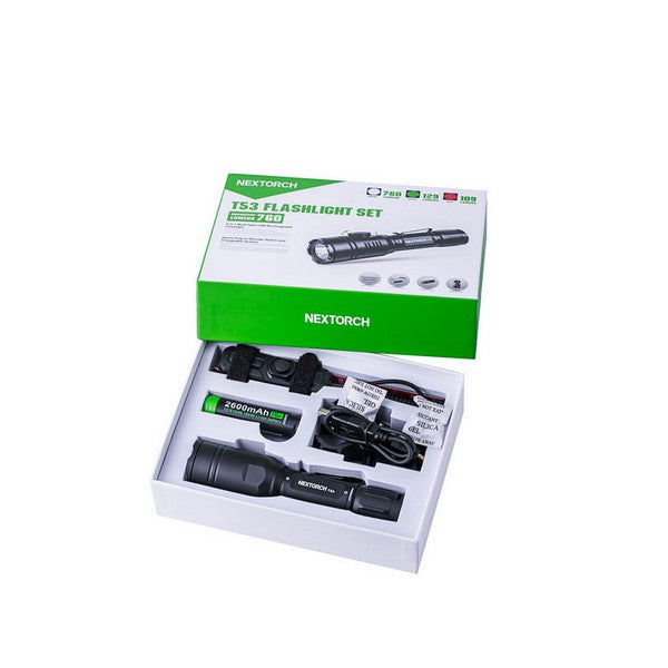 T53 SET - Lampe tactique lumière blanc, verte et rouge Kit chasse - 760 Lumens
